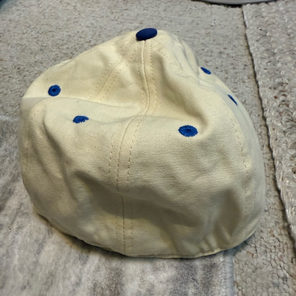 Cream and Blue Men's Cap